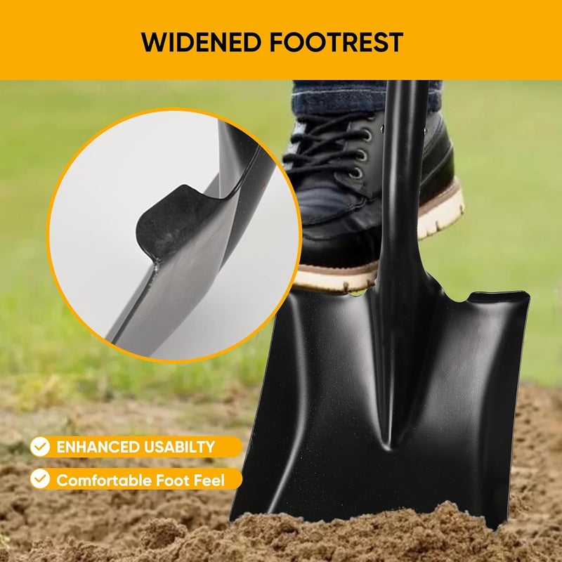 wangyanhao Flat Shovel，Heavy Duty Transfer Shovel with 41-Inch Long Durable Handle and Blade- Ideal for Construction, Landscaping, Gardening, and Snow Removal- Durable, Rust-Resistant, and Multipurpose Scoop. - Image 4